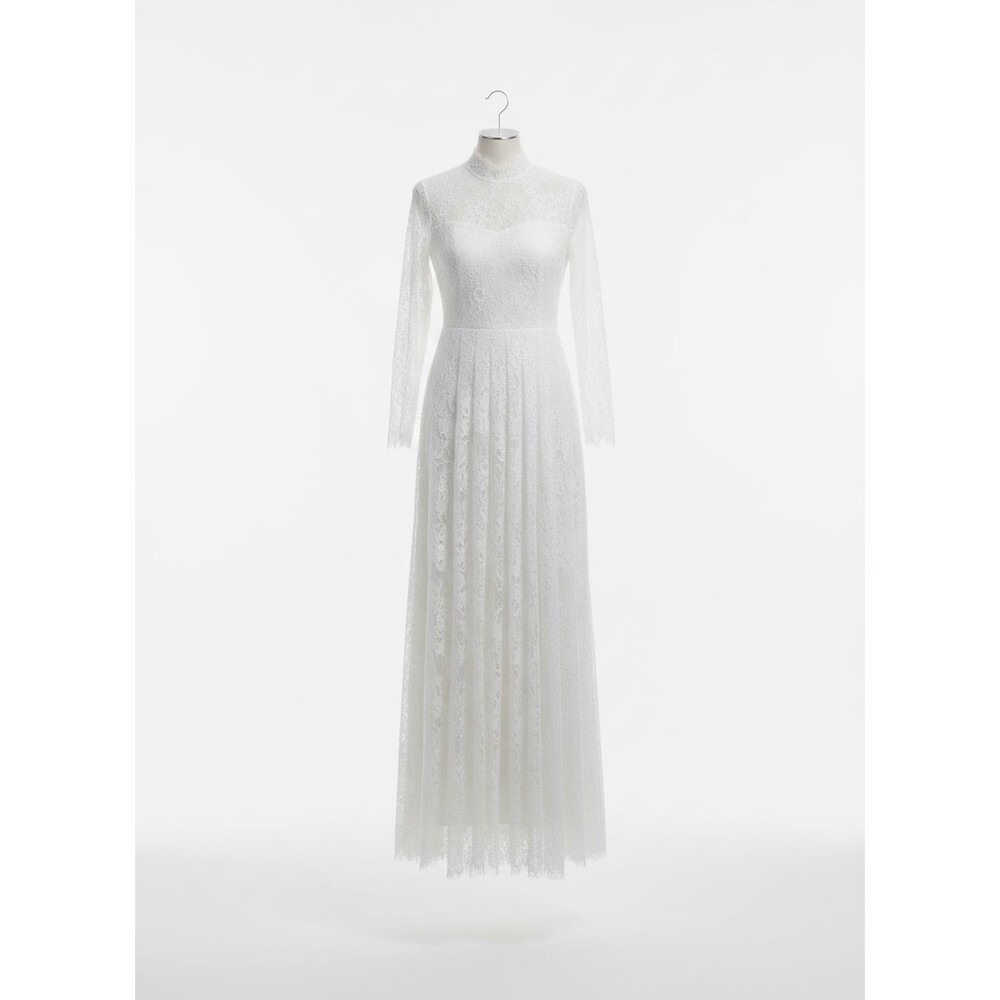 IVY and OAK Women's White Lace Long Sleeve Formal Maxi Gown Size XL NWT